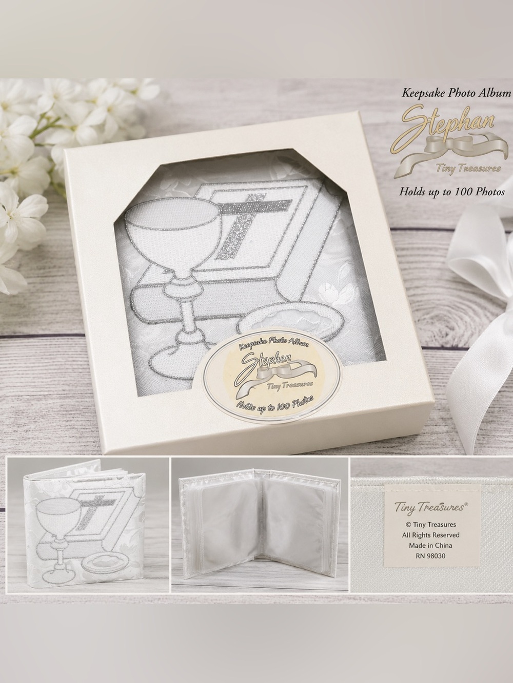 Tiny Treasures First Communion Keepsake Photo Album Holds 100 Photos
